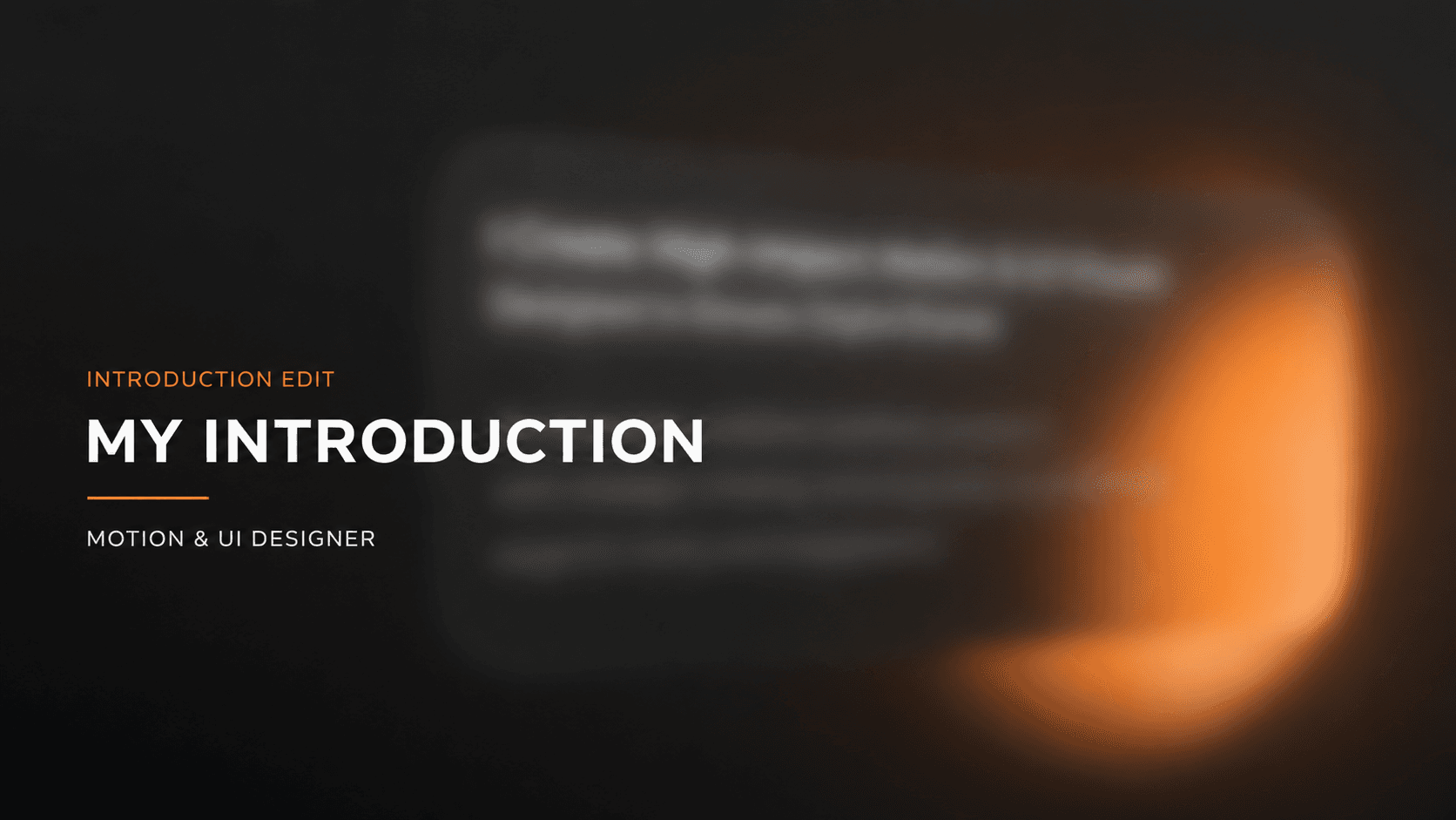 My Introduction Edit